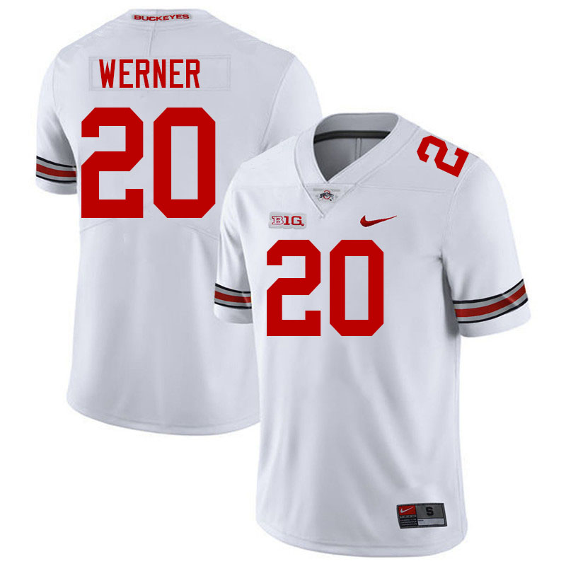 #20 Pete Werner Ohio State Buckeyes Jerseys Football Stitched-White